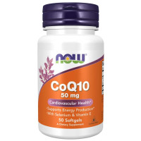 NOW - КОЕНЗИМ Q10 50 мг + Витамин Е - 50 Дражета